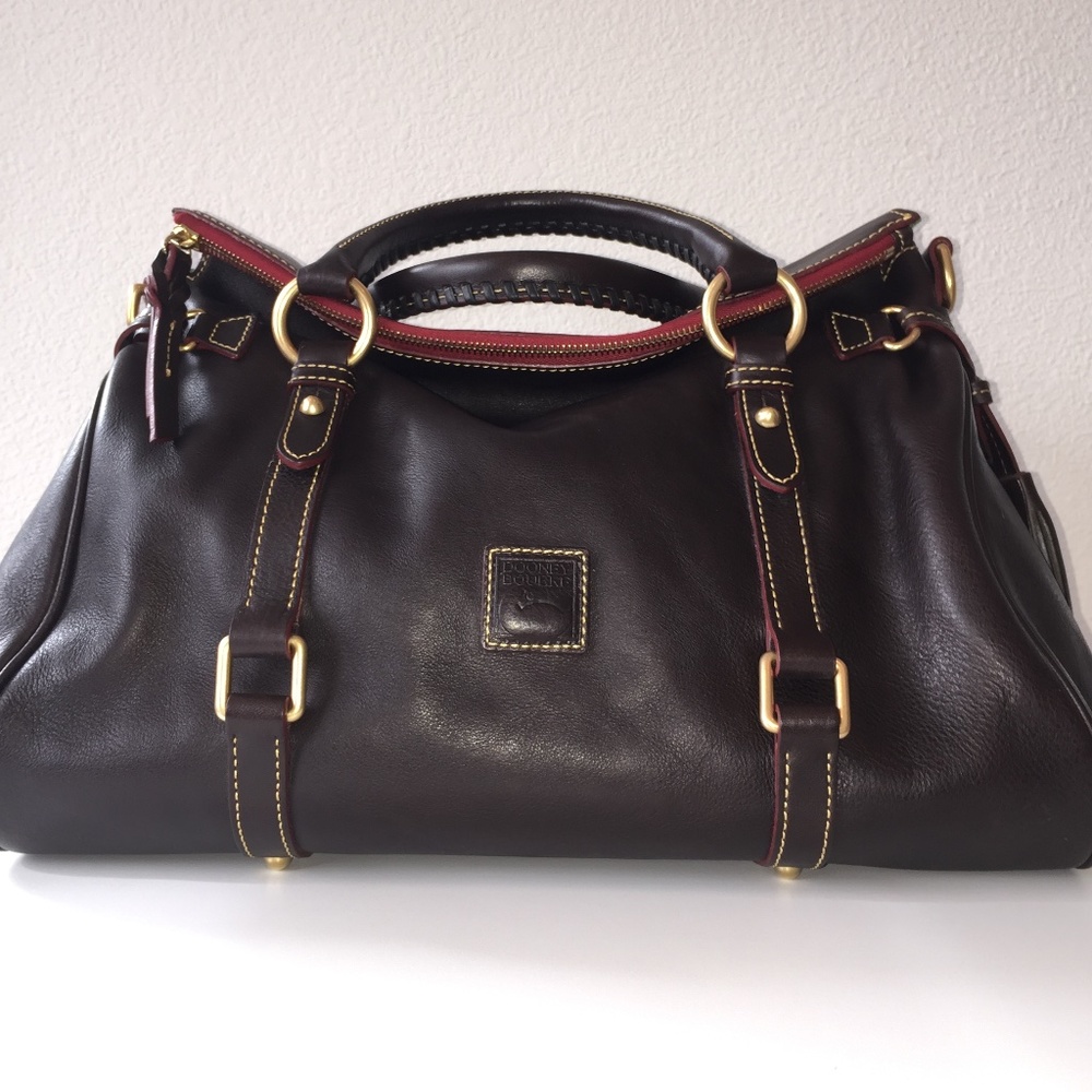 ✨NEW✨Dooney & Bourke FLORENTINE Leather Satchel in BROWN TMORO
